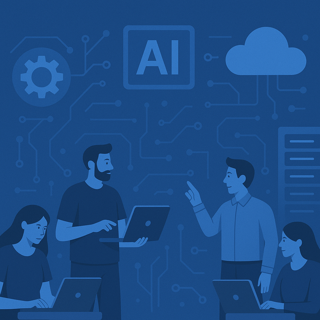 Equipo de DELAP ENGINEERING colaborando en un entorno tecnológico moderno